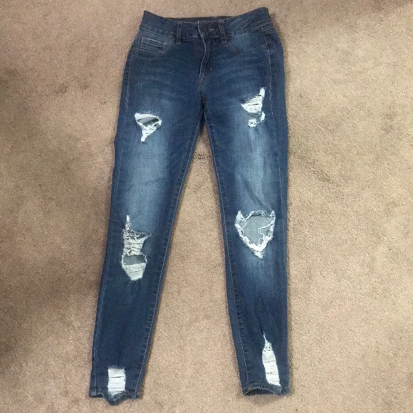 Rewash Denim - Rewash medium blue ripped distressed jeans